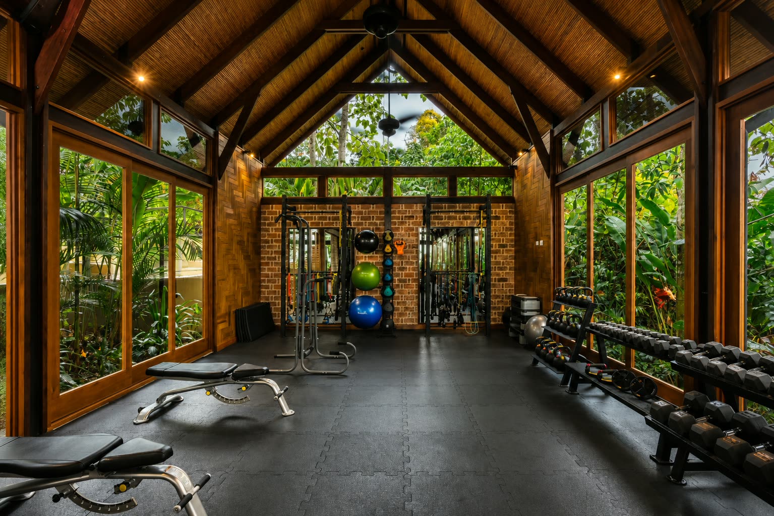 Cathedral ceiling gym
