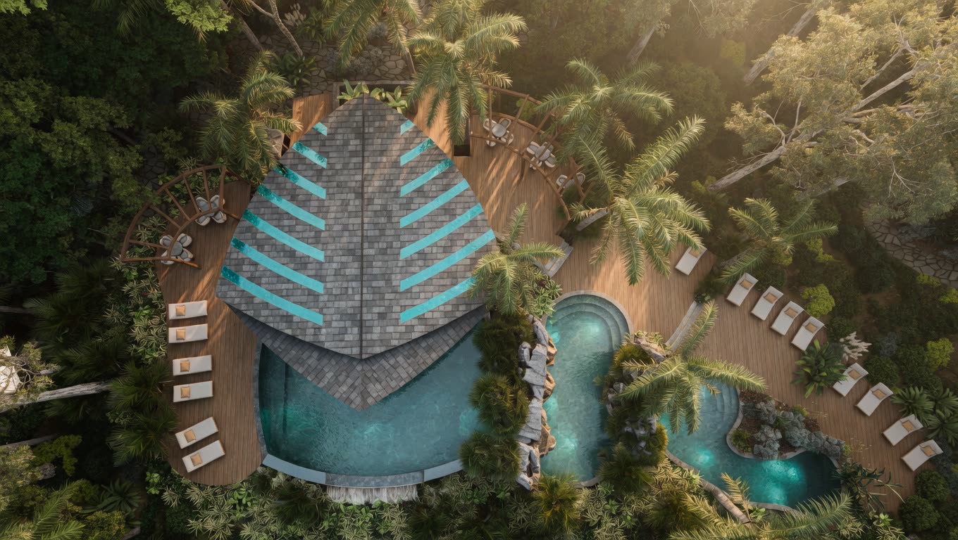 Pool aerial view